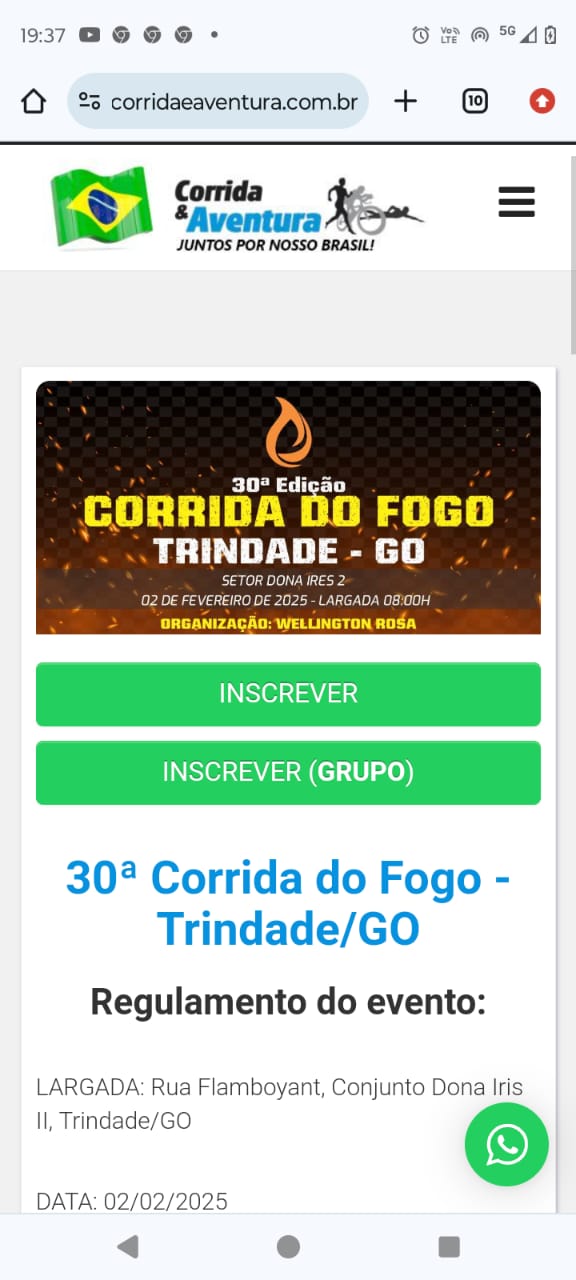 CORRIDA DO FOGO TRINDADE 